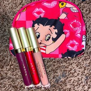 💄 3 Stila Stay All Day Liquid Lipstick | Betty Boop Mini Makeup Bag ❤️